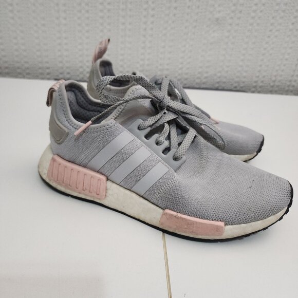 Adidas NMD Boost Woman's Pink and Gray Sneakers Size 8 - Picture 2 of 13